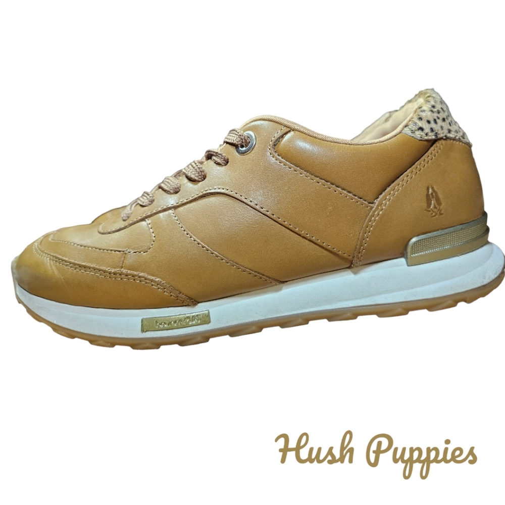 Hush Puppies  Tan Jenna Leather Running Shoe